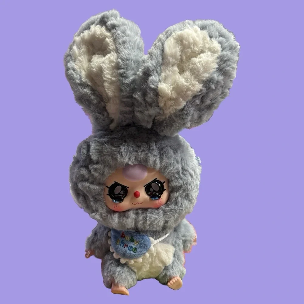 Baby Three Gray Bunny Crying Eyes Plush Doll Cure Planet Tagged No Box DPL4300